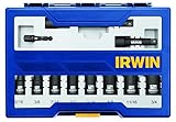 IRWIN Tools IMPACT Performance Series BOLT GRIP Soclet Bit, 3/8-inch Square Drive, 11-Piece Set, Dra