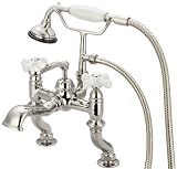 Water Creation F6-0004-05-PX Vintage Classic Adjustable Center Deck Mount Tub Faucet with Handheld S