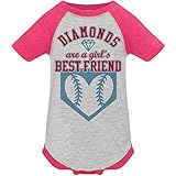 A Softball Girl 's Best Friend :幼児ヴィンテージラグランボディスーツ カラー: ピンク