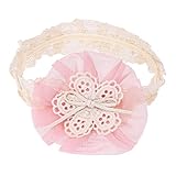 Domybestベビーヘアバンド 　レース　お花　キッズ 子供 カチューシャ 髪飾り ヘアアクセサリー 新生児 赤ちゃん 出産祝い 祝い 誕生日 記念日 撮影に (ピンク)