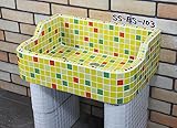 SS-BS-103昭和レトロなタイル流し台 SS-BS-103 ひまわり タイル流し シンク防水タイプ内部使用可