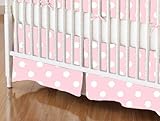 SheetWorld - Crib Skirt (28 x 52) - Pastel Pink Polka Dots Woven - Made In USA by sheetworld