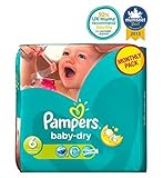 パンパースベビードライおむつサイズ6月額パック - 124おむつ (Pampers) (x6) - Pampers Baby-Dry Nappies Size 6 Monthly Pack - 124
