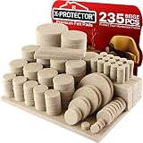 X-PROTECTOR フェルトパッド 巨大235個パック プレミアム家具パッド 大容量フェルト家具パッド 木製床プロテクター 家具足用 - 最高の硬材床プロテクター 木製床を保護。