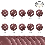 elfishjp サンドペーパー サンディングペーパー セット ダブルアクション マジック ペーパー ディスク サンダー 研磨 やすり サンダー用 8穴あき 40/60/80/100/120/150/
