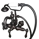 Kingston Brass CC1007T5 Heritage Vintage 3-3/8-Inch Leg Tub Filler with Hand Shower, Oil Rubbed Bron