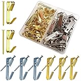 壁掛けフック 額縁フック 80個セット 釘フック 30LB 壁掛けフック 連結フォトフレームブラケット 吊り下げ金具 隠しフック 多機能フック 写真フレーム 装飾品 時計 服掛け 石膏ボード/木壁対応 収納ケース付き （ スチールネイルとフックセット 合計80pcs 2色 ）