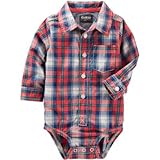 オシュコシュ OSHKOSH/ プラッドボタンフロントボディスーツ プラッド ロンパース長袖 18ヶ月【並行輸入】