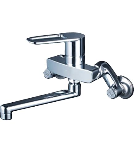 ☆ ケーブイケー KVK MSK110KRJT 楽締ソケットシングル混合栓壁付シングル13 キッチン用◆高級感あふれる Amazon | KVK 楽締めソケット付シングル混合栓 MSK110KRJT | 洗面水栓
