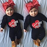 phenovo　赤ちゃん　女の子　コットン100％　服　長袖　ロンパース　ボディスーツ　衣装　ブラック　文字パタン　全4サイズ　 - 80