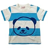 《初夏盛夏対応》 GARACH(ギャラッチ) 天竺BIG PANDA FACEボーダー半袖Tシャツ 100cm/Bu NO.AH-1621308