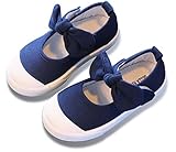 【POLKA ポルカ】ベビー ＆ キッズ リボン キャンバス シューズ 全4色 (24（15.0）, ネイビー)