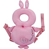 Emfay 赤ちゃん 転倒防止 リュック 幼児 ベビー 頭 ガード ごっつん防止 クッション よちよち歩き ぬいぐるみ 出産祝い メッシュ ウサギ ピンク