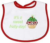 Raindrops Embroidered Bib, Red by Raindrops