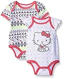Hello Kittyベビー女の子2パックボディースーツAllover Aztec Print カラー: グレー