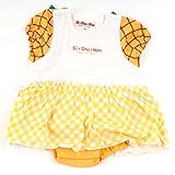 ロンパース シシュノン ベビー フルーツ袖 スカート 半袖ロンパース イエロー 80cm