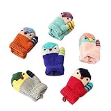 Pumpumly　子供 手袋 ミトン スマホ対応 2WAY 指なし手袋 ニット フード付き 冬用グローブ