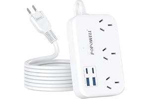 AUS to Japan Adapter, 1875W 2 Prong Extension Cord 5 FT with 180 Rotating Flat Plug, Type A Travel Adaptor for AUS to USA Japanese Tokyo Canada Mexico Philippines Peru China Colombia