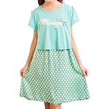 マタニティ授乳レディース半袖ポルカドットフェイク2ピースドレスサイズXL