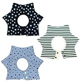 Beito ビブ ベビー 3枚セット スタイ 食事 エプロン 子供 男の子 新生児～30ヶ月 防水 肌に優しい 綿 4層厚さ 便利360°回転可 よだれかけ 星デザイン お洒落 出産祝い 保育園用 家