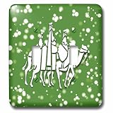 ラス・ビリントン・デザインホワイトクリスマスデザイン – ホワイトクリスマスdesign- Three Wise Men on camels – 照明スイッチカバー – ダブルトグルスイッチ( LSP