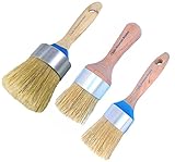チョークMountainヘアブラシ天然Boar Bristleペイント&ワックスブラシ 3 Pack lrg,med,lrgbrush