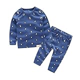 PANCY 子供服 春秋 トレーナー キッズ 長袖 ルームウェア ロングパンツ 上下セット 男の子 女の子 可愛い ペンギン柄 プリント(ブルー,100cm)