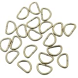 [KUKU工房] Dカン レザークラフト金具 (内径12mm, アンティークゴールド) 20個セット