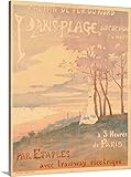 学校フランスプレミアムシックラップキャンバス壁アート印刷題名ポスター広告Trams to paris-plage、1899 11" x 14" 1054058_24_11x14_none