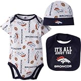US輸入 NFL Denver Broncos Baby 半袖ロンパース スタイ キャップ 三点セット 60cm/3-6M [並行輸入品]