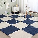 [NHYGDY] 大判 ジョイントマット 防音 洗える ジョイント マット カラー カーペット ベビー フロアマット 床暖房対応 プレイマット 抗菌 防臭 ノンホルム 赤ちゃん すべりにくい サイドパーツ 北欧 30*30*1.2*24 おしゃれ パズルマット プレイマット