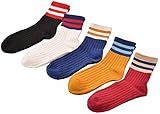 アレックスユール クルーソックス キッズ 子供 ストライプ柄 パック 靴下 防寒 5足セットミックス 16～18cm