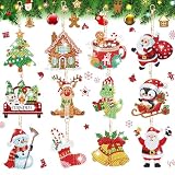 Nardoll クリスマスダイヤモンドアートキーホルダーキット 大人向けクリスマスクラフト アート&クラフト 自分だけのダイヤモンドオーナメント 絵画ギフト 家族の装飾用