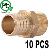 Pex 3 / 4 " x 1 / 2 " Male NPTねじアダプタ – クリンプ継手のバッグブロンズ/真鍮/ 10