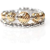 Amazon | 18金 リング 2連調 5mm玉入り ミラーボール K18 コイル