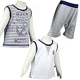 ボーイズベビートップス半袖[Pianissimo(ピアニッシモ)現品限り！男の子|ノースリーブ|パンツ3点入中身の見える福袋(ノースリーブ×2|パンツ)95cm|D柄