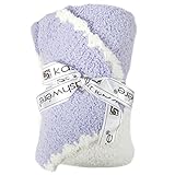 カシウェア Kashwere ベビーブランケット センターストライプ＆キャップ BABY BLANKET CENTER STRIPE & CAP ラベンダー/クリーム BB-69C-194-30 [並