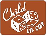 imoninn CHILD in car ステッカー　【マグネットタイプ】　No.30　ダイス　（茶色）