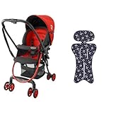 【セット買い】 グレコ ベビーカー シティライトR ベリーレッド + さらっとマット マリンアンカーNV 純正リバーシブルタイプ