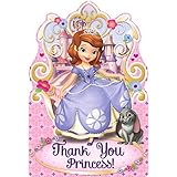 Disney Sofia the Firstプリンセス誕生日パーティーポストカードThank Youカード装置（8パック）、ピンク/パープル、4 1 / 4 " x 5 7 / 9。」