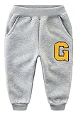 [スゴフィ]SGFY　ボーイズ スポーツパンツ ロングパンツ ベビー 男の子 キッズ 子供服 秋 冬 保温 ズボン ジュニア 英文字 2色 (120, グレー)