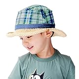 HONEY BLOSSOM キッズ & ベビー チェック柄 コットン ハット 子ども用 ペーパー素材 クロッシェ m127 green