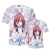 五等分の花嫁 Tシャツ 半袖 日常服 おしゃれ 人気 アニメ 夏服 大人用 カジュアル トップス 男女兼用 コスプレ衣装 記念シャツ 柔らかい ティーシャツ スウェット 誕生日プレゼント(L)