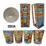 26132-35(32/A)/【minions／ミニオンズ】メラミンカップ４Ｐセット/キャラクター/コップ/カップ/タンブラー/飲料/歯磨き/うがい/丈夫/安心/ギフト/プレゼント/