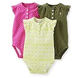 Carter's (カーターズ) :: ロンパース ラッフル ボディスーツ 綿100% 3枚組 :: 3-Pack Ruffle-Sleeve Henley Bodysuits :: 18M (78-