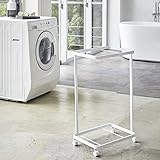 ランドリーワゴン 洗濯かご 洗濯物入れ 収納 2段 キャスター付き おしゃれ ホワイト