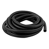 XDiscount コルゲートチューブ　ワイヤチューブ　ケーブルモール・プロテクター　プラスチック製ケーブル　パイプ　ブラック　20x16mm 8M長さ