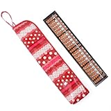 楽しく計算おしゃれそろばんセット(木製・23桁)　リボンとレースの水玉ハーモニー（レッド）　日本製　N5701720