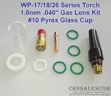 chnsalescom 10個のTIG溶接スタッビガスレンズ＃10パイレックスカップキット（Tig WP-17/18 / 26.040）