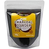 活性炭チャコールパウダー・ ヤシ殻「食用・粉末タイプ 」100g 「オーガニックヤシ殻原料使用」国内工場での細粒粉砕加工　Pure Activated Charcoal powder